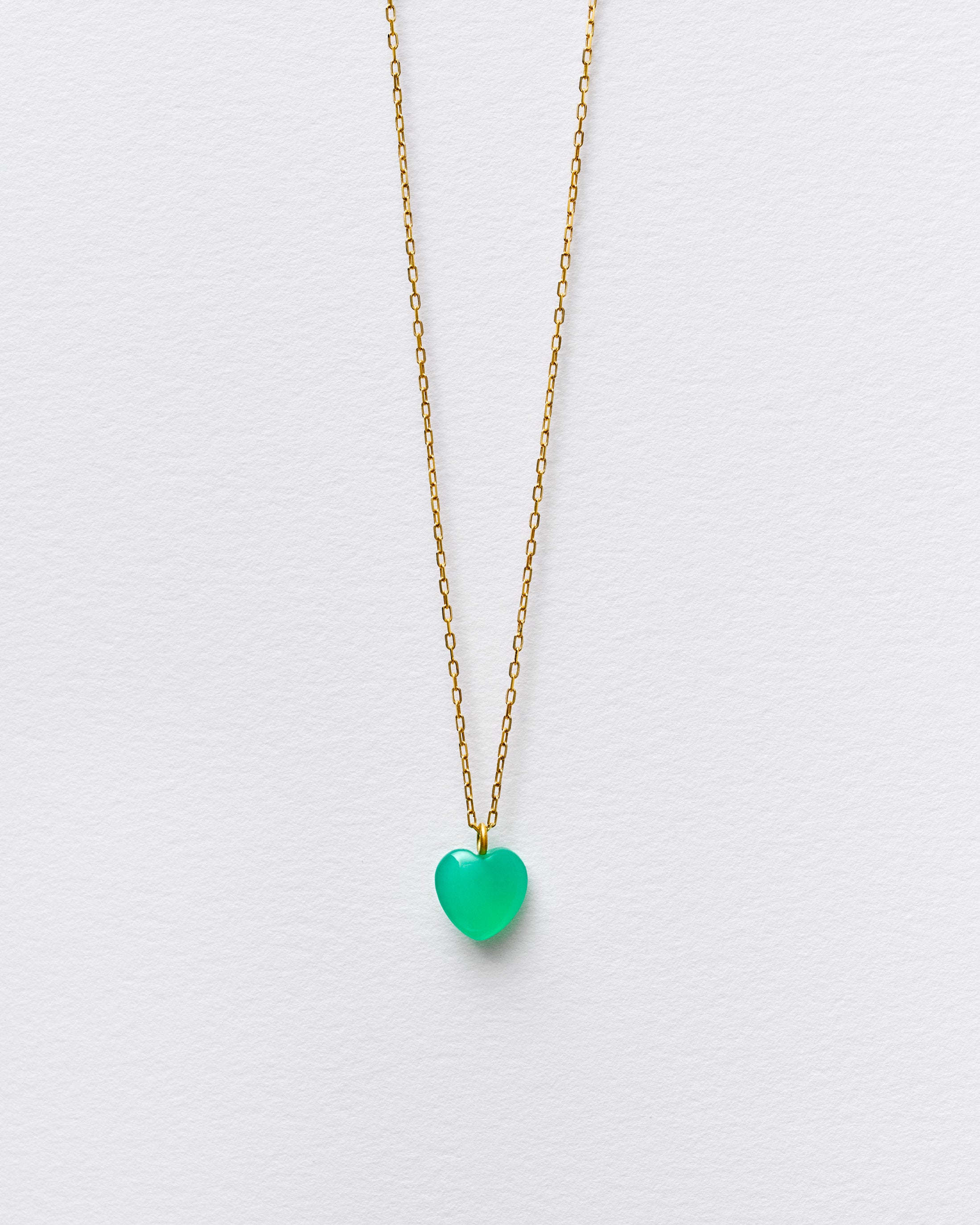GREEN HEART NECKLACE-BIG – Jo Riis Hansen