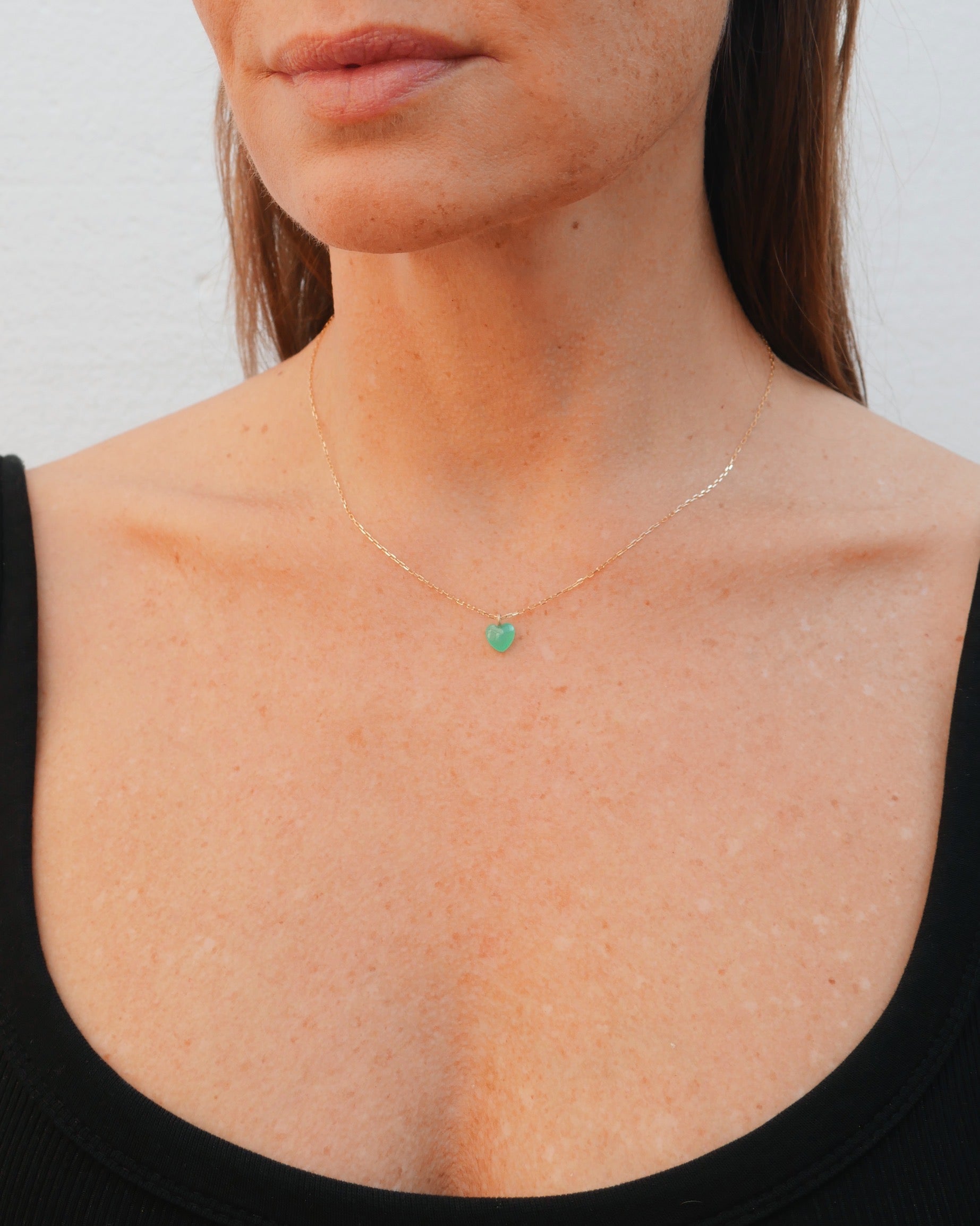 GREEN HEART NECKLACE-MINI