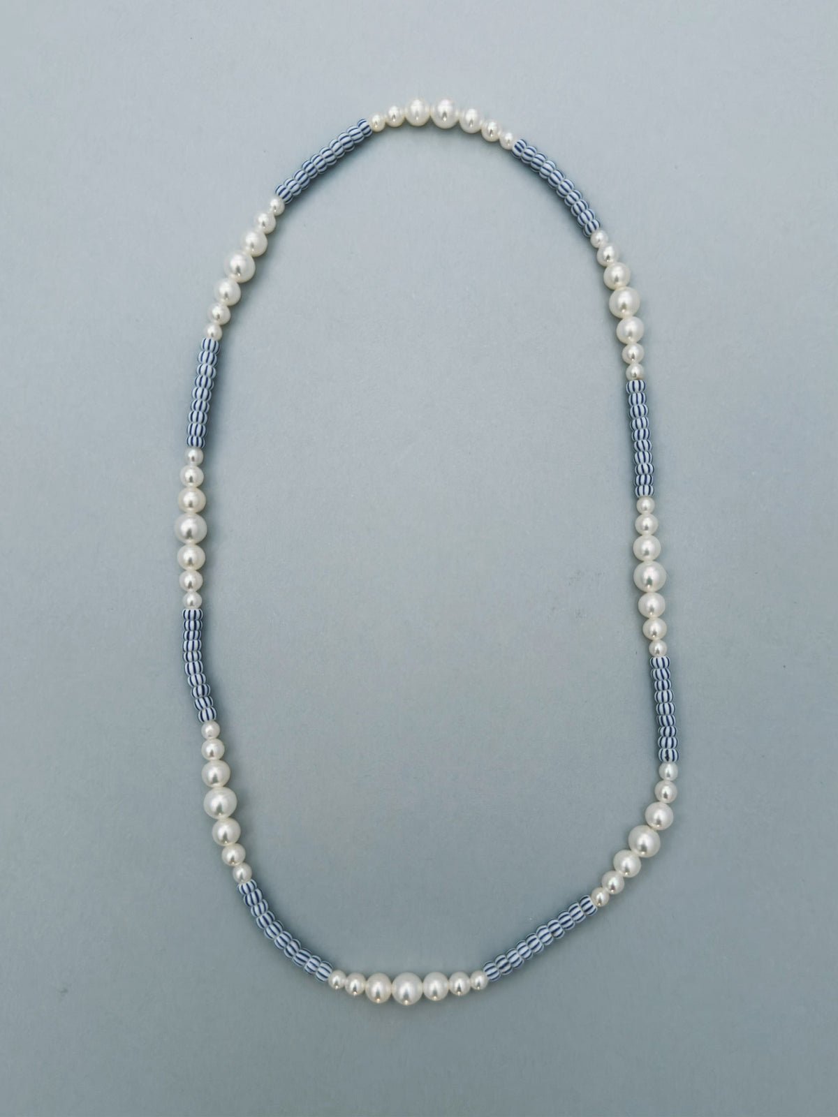 VINTAGE GLASS BEAD &amp; PEARL NECKLACE 05