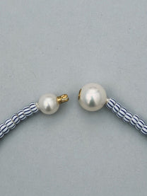 VINTAGE GLASS BEAD &amp; PEARL NECKLACE 04