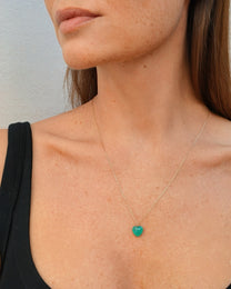 GREEN HEART NECKLACE-BIG