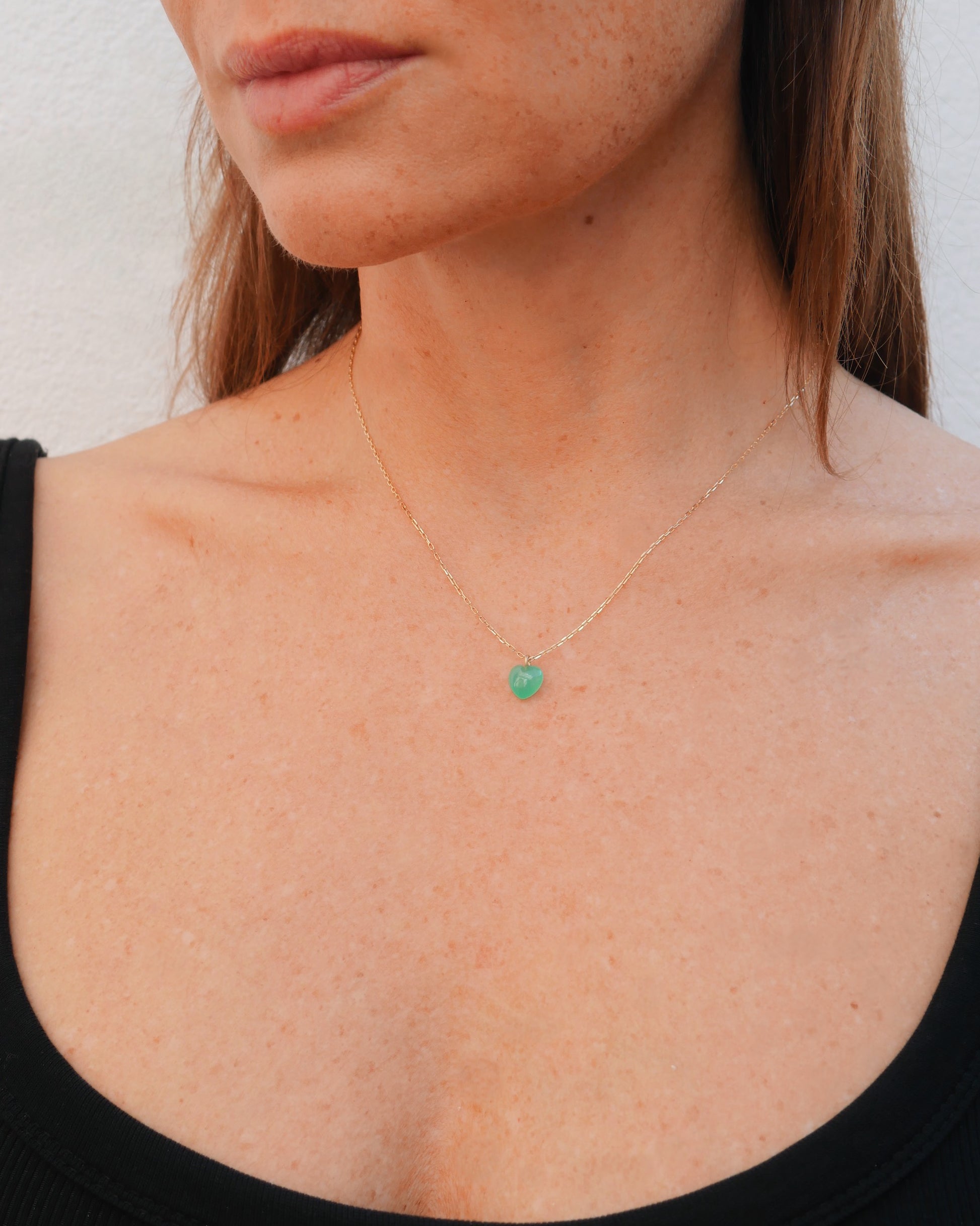 GREEN HEART NECKLACE-MIDI