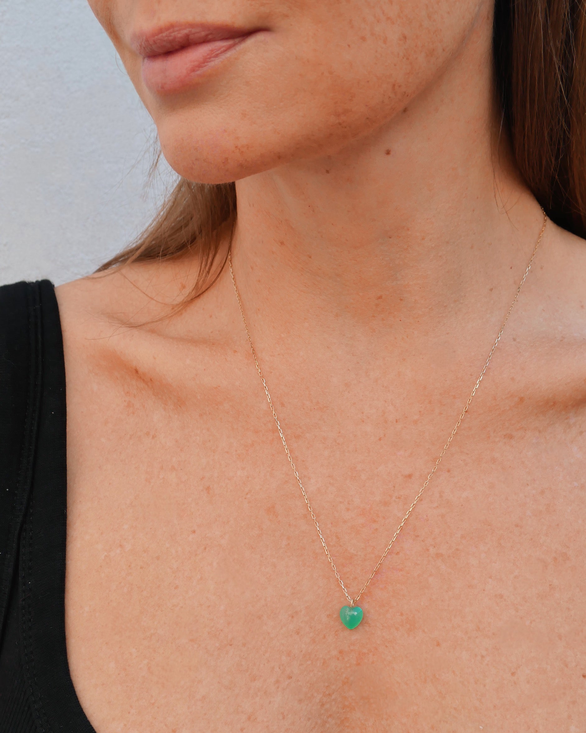 GREEN HEART NECKLACE-MIDI